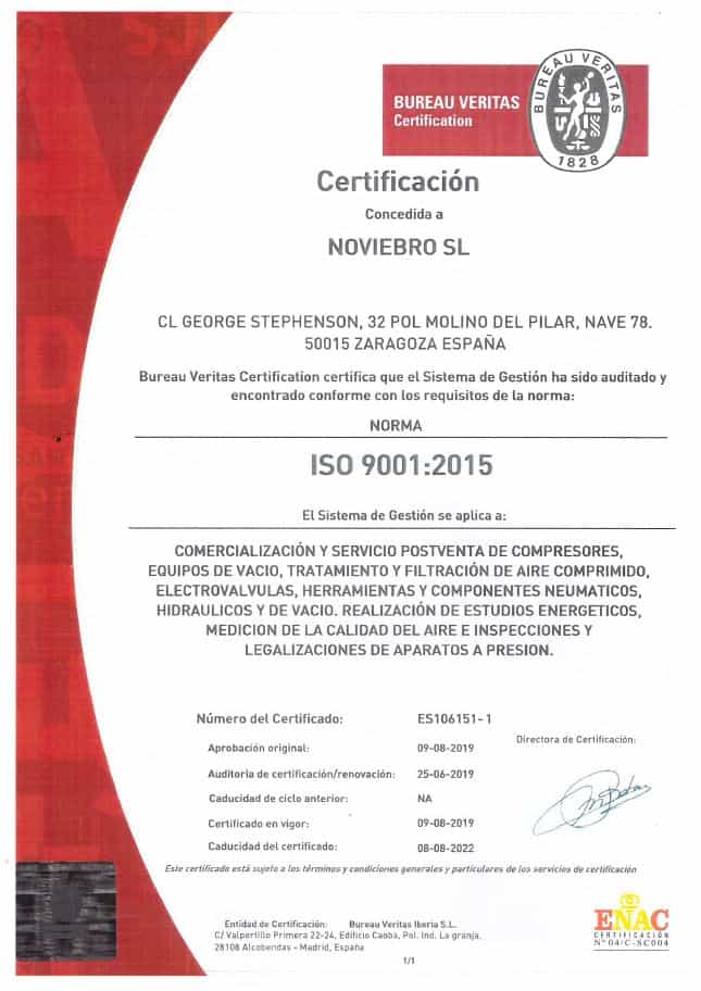 Certificado iso 9001